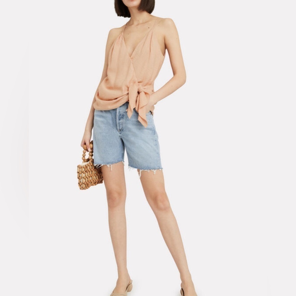 AGOLDE Rumi Cut Off Denim Shorts in Renewal
